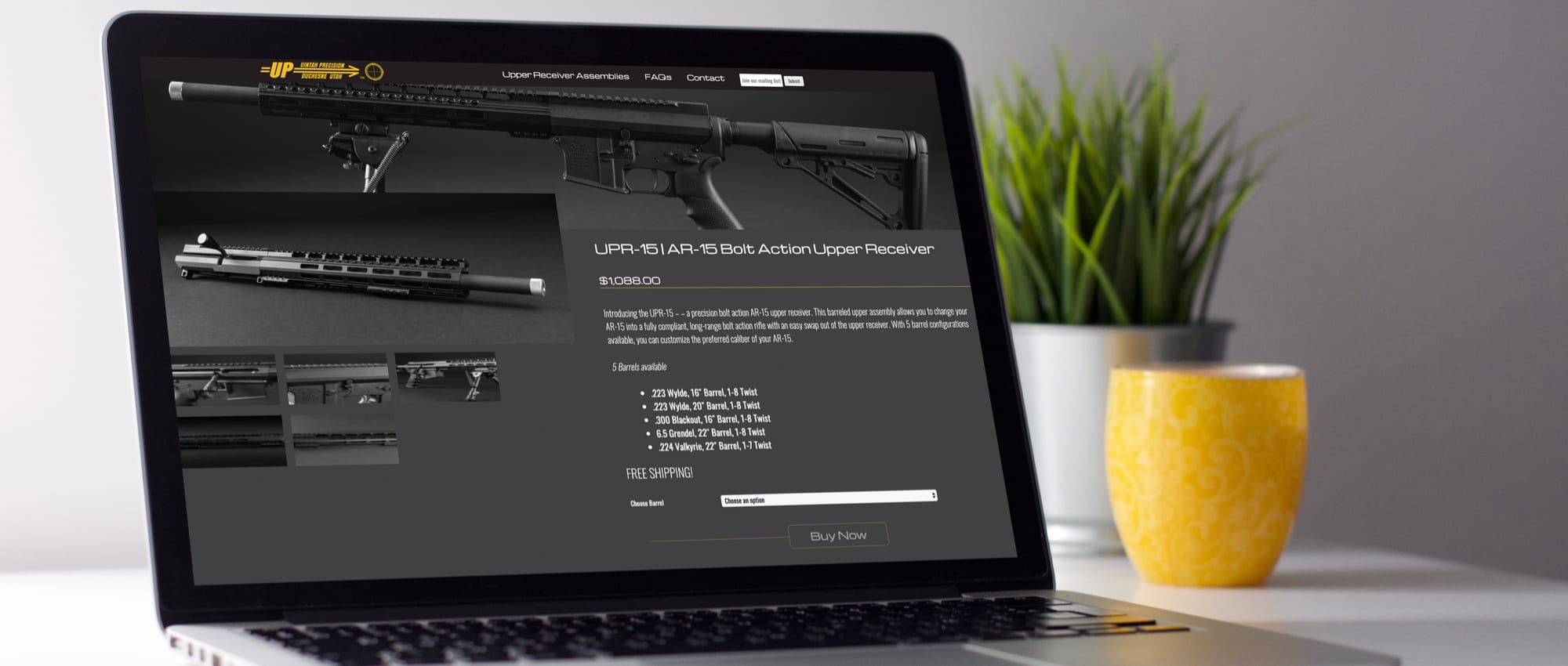 Uintah Precision Desktop Website on a Laptop