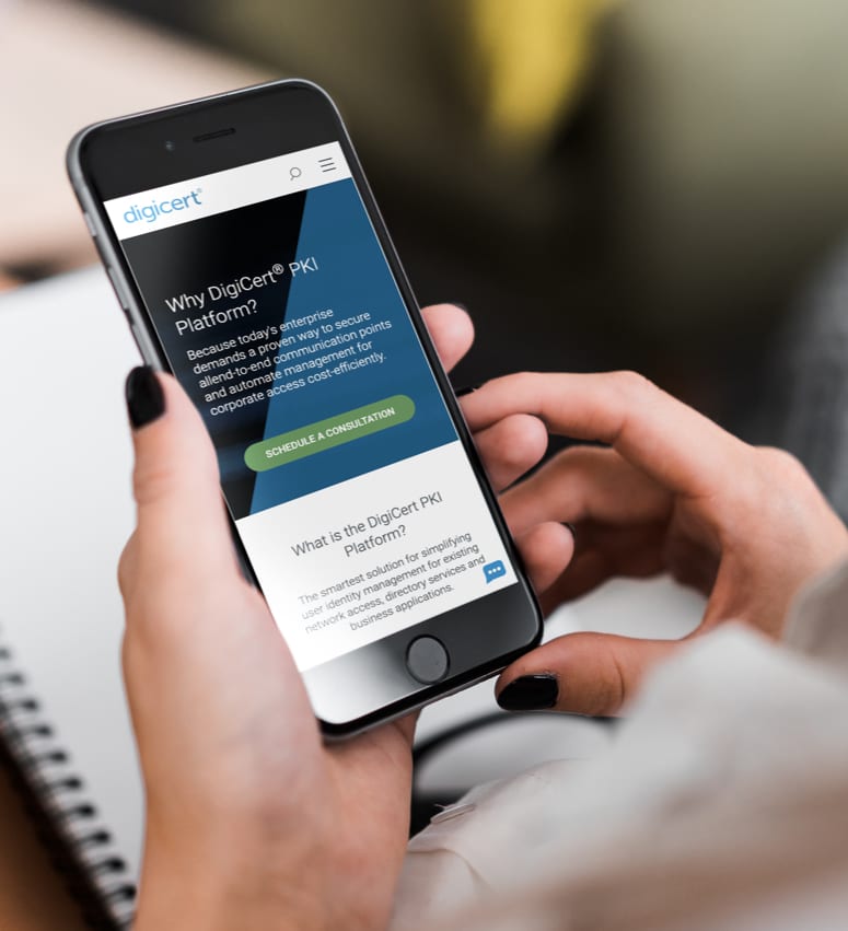 Digicert Mobile Website