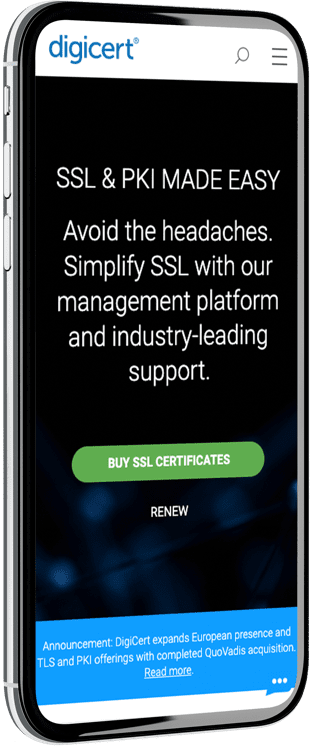 Digicert mobile mockup