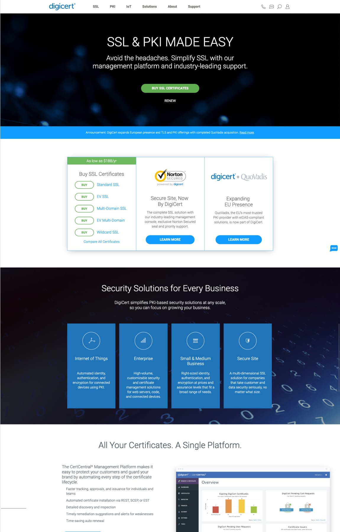 Digicert website screenshot