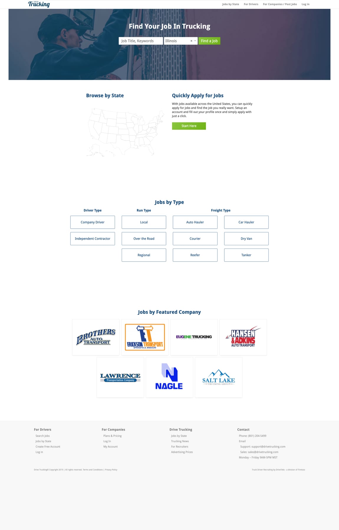 Drive Trucking Website Screenshot