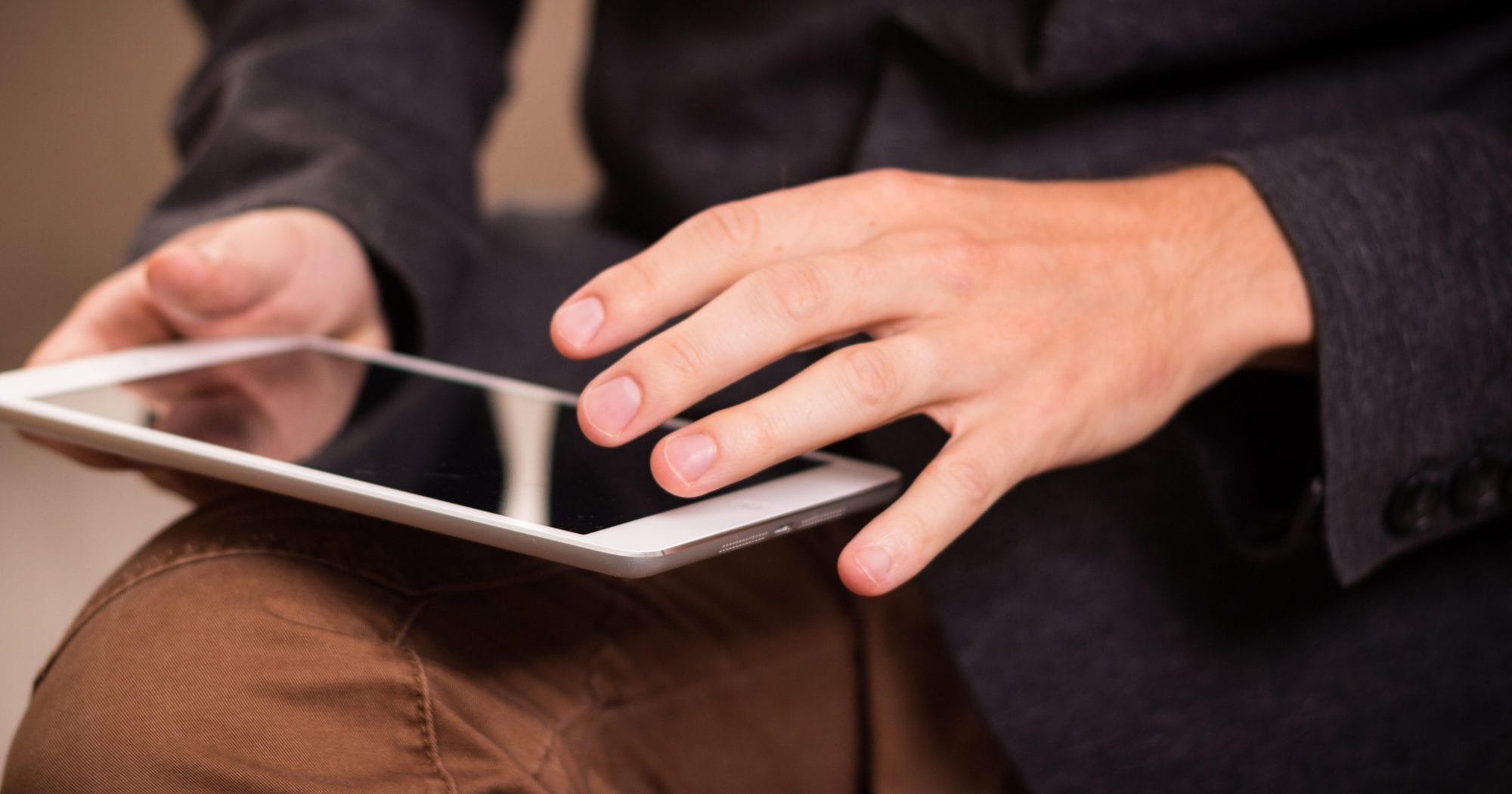 person using a tablet