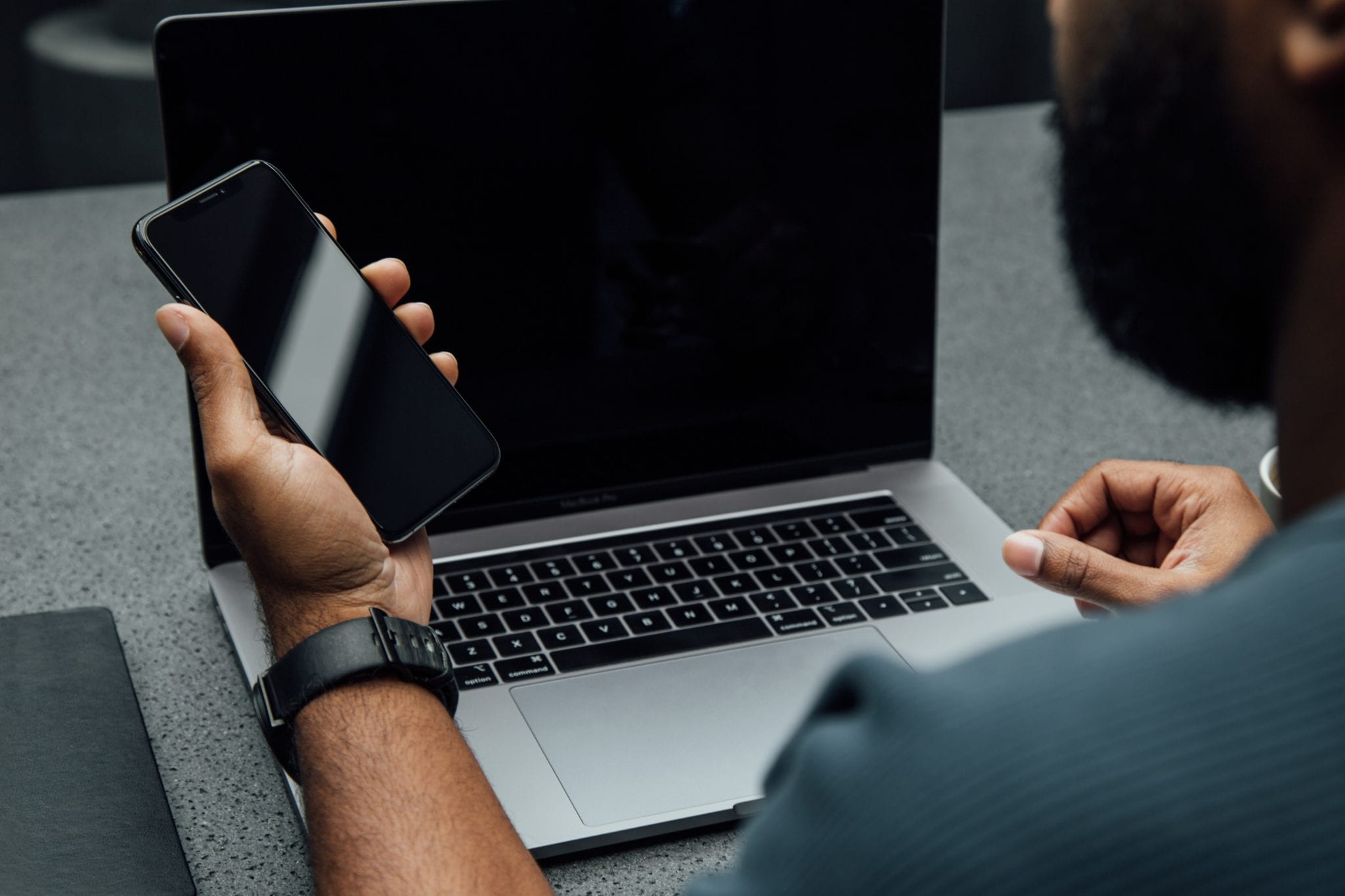 person with a apple laptop