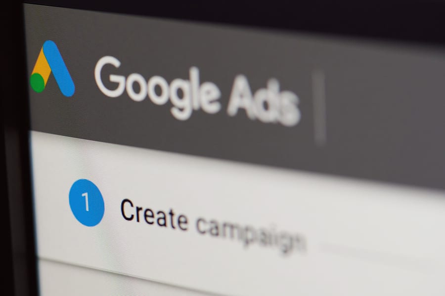 Close up of Google Ads logo 