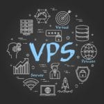 VPS on black art concept for hosting your website
