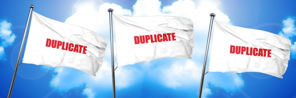 flags with duplicate on them to highlight how to duplicate a page in WordPress