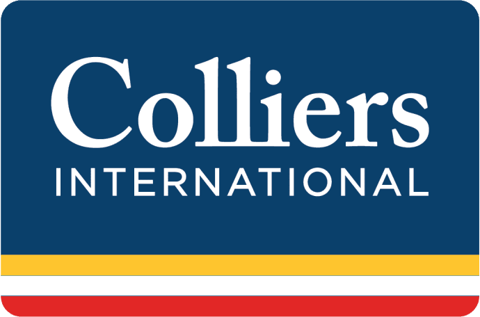 The logo of Colliers International, a digital marketing client, with transparent lettering.